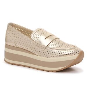 Gold Platform Loafers